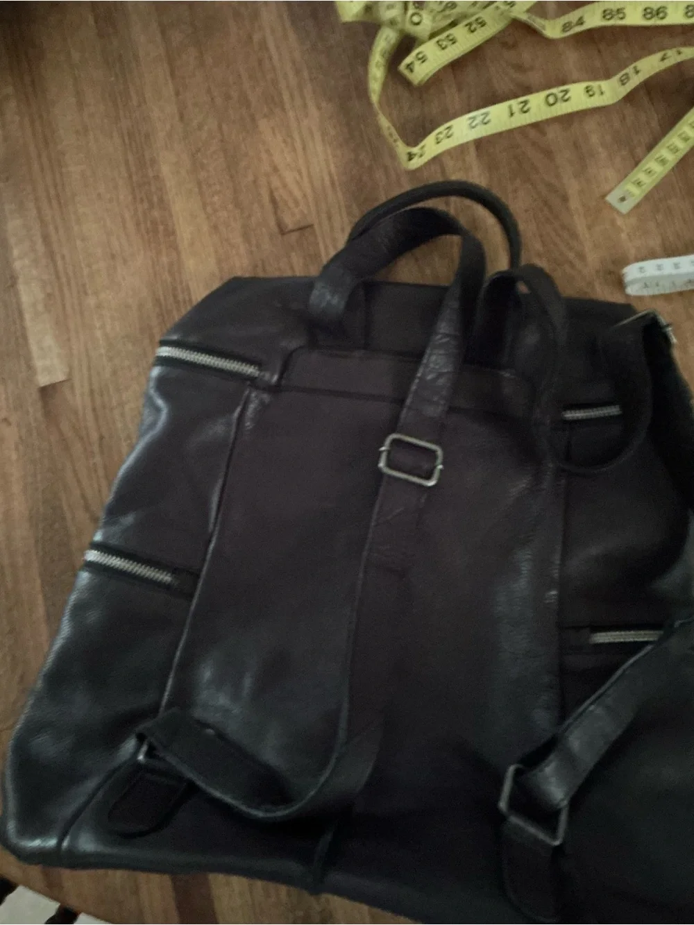 Minimalist Black Leather Backpack — Urban Everyday Backpack